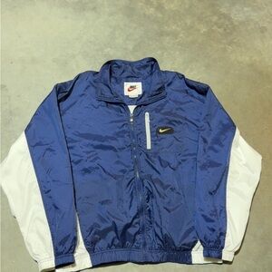 Nike vintage 90s blue and white windbreaker